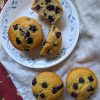 blueberry muffins out on a table