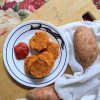 sweet potato patties, served with ketchup