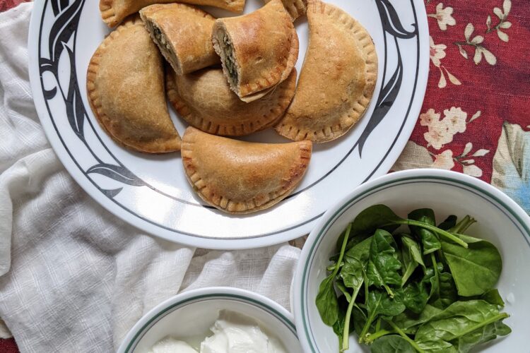 Spinach empanadas birds-eye