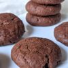 Brownie Cookies stacked and plated