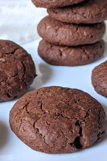 Brownie Cookies stacked and plated