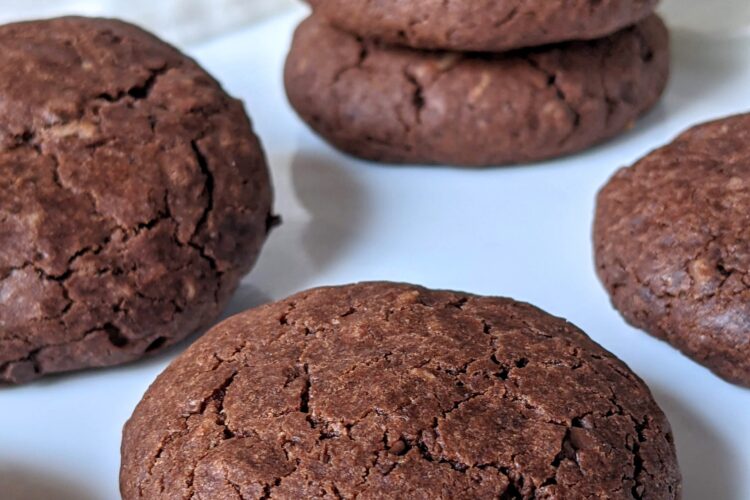 Brownie Cookies stacked and plated