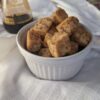 Crispy Baked Tofu in small bowl with soy sauce in background