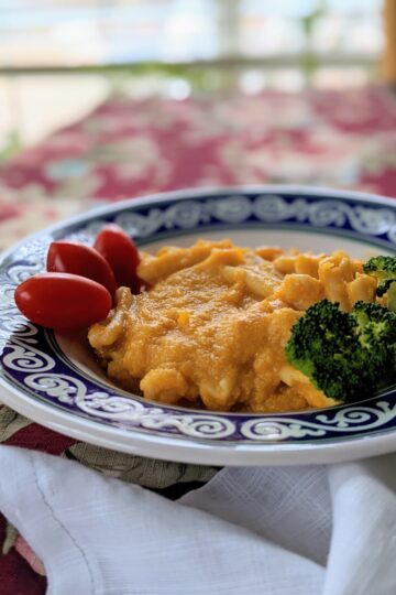 Butternut Squash Pasta side view with cloth